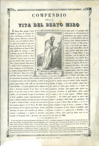 Stampa ottocentesca vita del - ottocentesca,